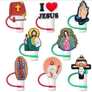 8Pcs Jesus Straw Cover